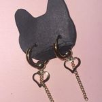 Mega Earrings in Gold Heart Huggies hoops Photo 0