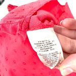 Anthropologie  Leifnotes Coral Embroidered Tunic Swiss Dot Boho Beach Blouse Photo 7