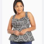 Torrid Black White Lace Print Sweetheart Peplum Top w/ Back Zipper-Size 2=2X Photo 14