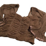 Haute Monde  Ruched Dot Mesh Sweetheart Neck Top XL Brown Sheer Evening Photo 0