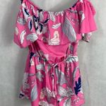 Yumi Kim Pink floral print off shoulder romper Photo 1