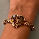 7” To 8.5” Bracelet Cutout Heart Center Metal Links Stretch Rose Gold Color Photo 0