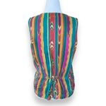 Diane Gilman Vintage  Waistcoat Vest Tan Multicolor Vertical Stripe Southwestern Photo 8