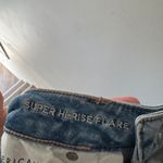 American Eagle Super Hi-Rise Flare Stretch Denim Jeans Distressed Photo 4