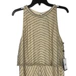 Adrianna Papell NWT Halter Art Deco Beaded Blouson Gown Nude Geometric 16 Photo 4