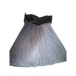 XSCAPE By Joanne Chen Black Grey Ombre Sparkle Tulle Strapless Dress Size 14 Photo 3