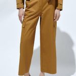 ZARA  High Waisted Straight Leg Cargo Pants in Toffee Photo 0