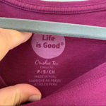 Life is Good  S‎ Magenta Purple Crusher Tee Guitar Heart Size Small Small Cotton Photo 3