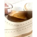 Prada  Leather Espadrilles Cork Lace-Up Platform Brogues Cream Womens Size 38/7.5 Photo 5