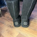 BEARPAW  Emma Tall Classic Black Boots Suede Fur Lined Size 8 Photo 2