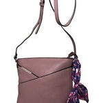 Steve Madden ‎ Mauve Crossbody Bag With Scarf Zipper Closure Photo 0