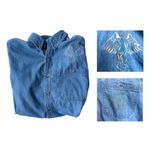 VTG Fox Hill Angel Button Down Denim Shirt Medium Embroidered Long Sleeves READ Blue Size undefined Photo 5