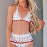 Boutique July 4th star pom pom high waisted swimsuits Photo 0