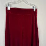 Naked Wardrobe Red Velvet Velour High Waisted Straight Wide Leg Pants NWT Small Photo 3