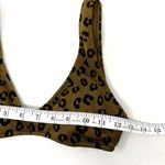 Aerie NEW Tan Leopard Print Ribbed Wide Straps Scoop Beach Bikini Top S Photo 1