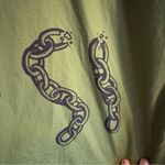 Empyre Women’s Shirt Sz Large Short Sleeve Green Grunge Punk Edgy Button Down Photo 7