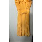 French Connection NEW  UK Almedina Drape Frill Neck Midi Dress Marigold Yellow Lg Photo 5