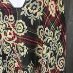 Oversized poncho floal scroll design fringe sweatshirt sweater xs Green Photo 5