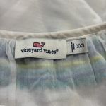 Vineyard Vines  White and Blue Embroidered Tassle Tie Peasant Women's Top XXS Photo 4