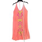 Lilly Pulitzer  Ferra Coverup Dress Womens XS Orange Halter Coastal Resort Beachy Photo 6