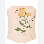 Pretty Little Thing NWT BEIGE WOVEN EMBROIDERED FLORAL CORSET Photo 2