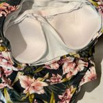 Kona Sol  Pink and Green One Piece Swimsuit with Tropical Print Photo 2