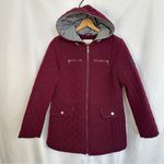 Laundry by Shelli Segal Jacket Coat Womens Large Quilted Red Burgundy Winter Photo 0