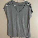 Zelos  gray ribbed open sleeved athletic top small Photo 0