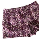 Loft  linen cotton paisley printed flat front chino shorts sz 4 Photo 1