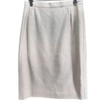 Vintage Escada Pencil Skirt Womens US 10 Cream Micro Dot Silk Blend Quiet Luxury Black Photo 0