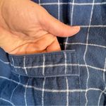 Lake Blue Plaid Button Down PJ Top Shirt Womens M Long Sleeve Lounge Sleep Size M Photo 2