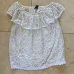 Lauren Michelle Lacy Strapless Blouse Sz Medium White Photo 0