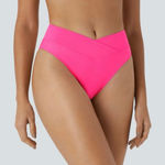Halara  Hot Pink Crossover High Waist Bikini‎ Bottom Size XS New With Tag Photo 0