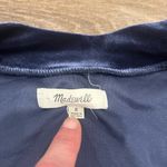 Madewell  Velvet Tie-Neck Blouse Nightfall Navy | Soft Luxe Holiday Party Top | S Photo 2