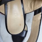 Coach Marla Slingback Heels Womens 7 Black Leather Turn Lock Open Toe Sandals Photo 6