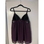 Linea Donatella  Y2K Babydoll Teddy Nightie Sheer Lace Lingerie Purple Black  VTG Photo 2
