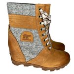 Sorel Lexie Wedge Boots Leather Camel Brown Waterproof Women’s Size 10 Photo 0