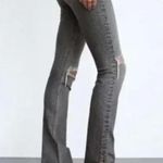 ZARA Dark Grey Wash Slim Flared Split Jeans Photo 0