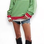 We The Free Free People  Classic Striped Oversized Sweater Photo 0