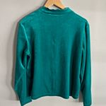 VINTAGE 90s Together Teal Velvet Blouse With lace Embroidery collared Green Size L Photo 9
