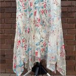 Reba McEntire Floral Embroidered Dress Cream Coral Blue Womens Size Large Maxi Photo 7