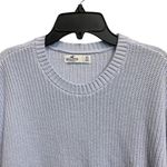 Hollister  XS Light Blue Knit Crochet Pullover Crew Neck Sweater Photo 3