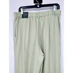 Rachel Zoe  Womens Large Wide Leg Crop Pants Green Mid Rise Pull On Coastal Flowy Photo 2