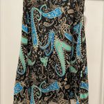 East 5th VTG 90s Black, Tan, & Blue Paisley Print Knee-Length Skirt - Large Photo 3