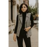 Addison Alexa Tweed Moto Vest Heathered Gray Medium Dark Academia Preppy Layer Photo 1