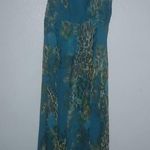 Robbie Bee  Signature 6 Silk Sleeveless Turquoise Animal Print Maxi Dress Photo 5