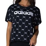 Adidas Core Logo Linear Graphic Tee Black White Photo 0