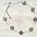 Silver tone abalone disc necklace Photo 4