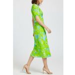 RHODE Maci Geometric Puff Sleeve Midi Dress, Electric Eden, 8 (US) Green Photo 1