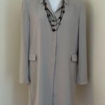 JOHN MEYER OF NORWICH Beige Long Coat & 2 Big Pockets Reverse Hiden Buttons.Sz L Size L Photo 3